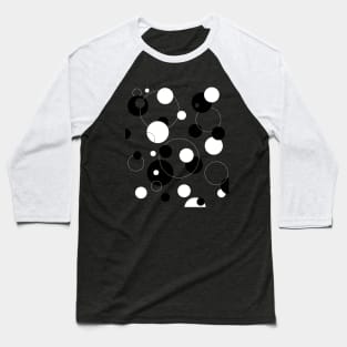 Bubbles - Circles in Black and White with transparent background Baseball T-Shirt